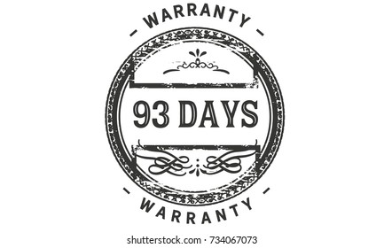 93 days warranty icon vintage rubber stamp guarantee