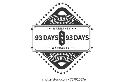 93 days warranty icon vintage rubber stamp guarantee