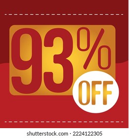 93% off. red and orange banner with floating balloon for promotions and offers