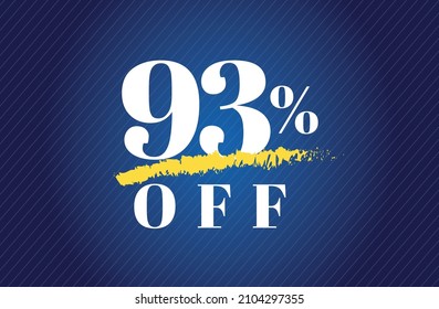 93% off tag ninety three percent discount black friday sale white letter blue gradient  background