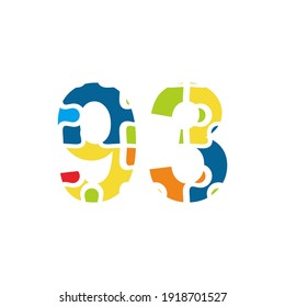 93 Puzzle number illustration. Vector Eps10