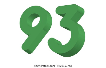 93 Número 3D verde simple y moderno