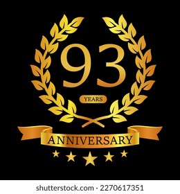93 th Anniversary logo template illustration. suitable for you
