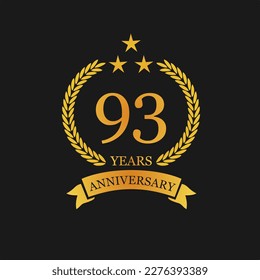 93 th Anniversary logo template illustration. suitable for you