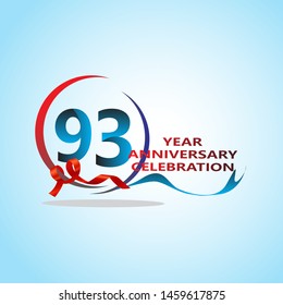 93 Year Anniversary celebration Vector Template Design Illustration