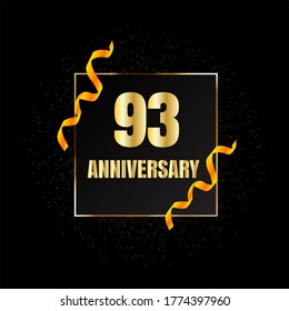 Celebración del 93 aniversario, diseño vectorial para celebraciones, tarjetas de invitación y tarjetas de felicitación