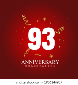 93-jähriges Jubiläum, Vektordesign für Feiern, Einladungskarten und Grußkarten