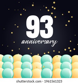 93 year anniversary celebration, vector design for celebrations, invitation cards and greeting cards