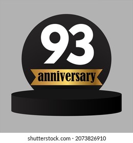 Celebración del 93 aniversario, diseño vectorial para celebraciones, tarjetas de invitación y tarjetas de felicitación
