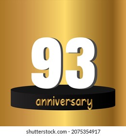 93 year anniversary celebration, vector design for celebrations, invitation cards and greeting cards