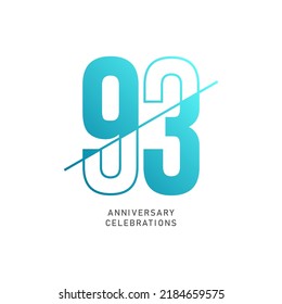 Plantilla de diseño de 93 años. ilustración de plantilla de vector