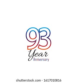 93 Year Anniversary Vector Template Design Illustration.