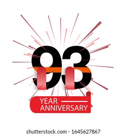 Ilustración de diseño de plantillas vectoriales de 93 años