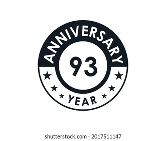 Diseño vectorial de insignia de 93 años