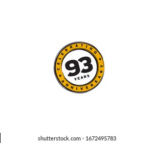 93 years anniversary or birthday celebration design template Vector.