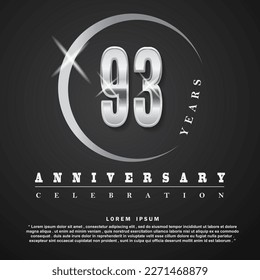 93 Years anniversary celebration 3d vector template design illustration