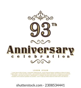 93 Years anniversary celebration 3d vector template design illustration