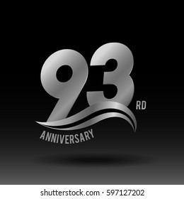 93 Years Anniversary Celebration Design logo