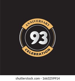 93 Years Anniversary Celebration Logo Vector Template Design 
