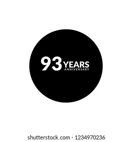 93 years anniversary celebration simple logo