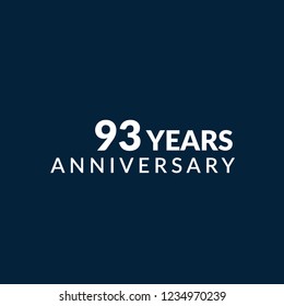 93 years anniversary celebration simple logo