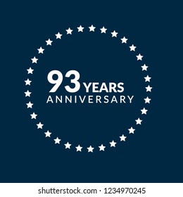 93 years anniversary celebration simple logo