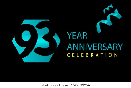 93 Years Anniversary Celebration Vector Template Design Illustration