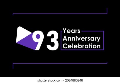 93 Years Anniversary Celebration Vector Template Design