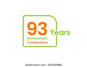 93 years anniversary celebration Vector Template Design Illustration