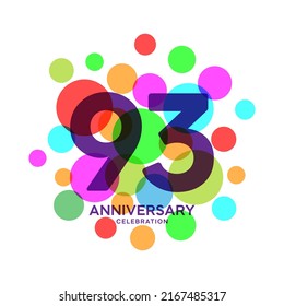 93 Years Anniversary Celebration Vector Template Design Illustration