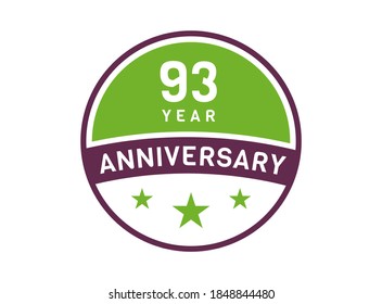 Imagen del 93 aniversario, logo del 93 aniversario aislado en fondo blanco
