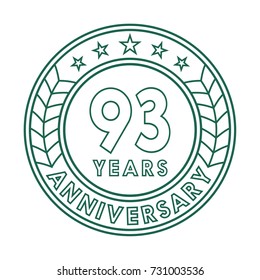 93 years anniversary logo template. 