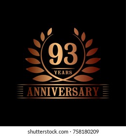 93 years anniversary logo template.
