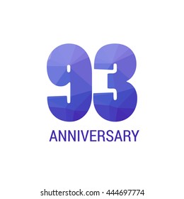 93 Years Anniversary with Low Poly Design