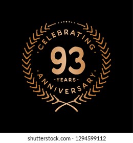 93 years design template. 93rd vector and illustration.