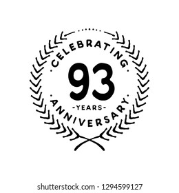 93 years design template. 93rd vector and illustration.
