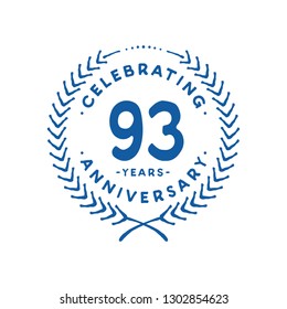 93 years design template. 93rd vector and illustration.
