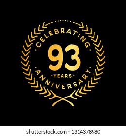 93 years design template. 93rd vector and illustration.