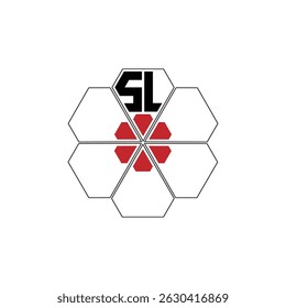933 diamond shape alphabet letter pentagon geometric educational learning flower logo S L