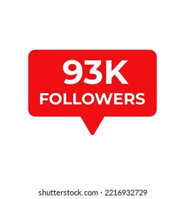 93k followers red vector, icon, stamp,logo,illustration