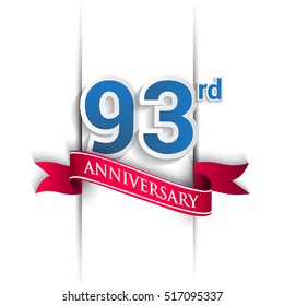 93rd Anniversary celebration logo, Vector design template elements for your birthday party.