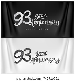 93rd Anniversary Celebration Logotype. Happy Anniversary Calligraphy. Vector Illustration.