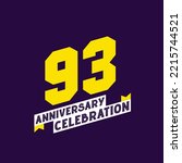 93rd Anniversary Celebration vector design,  93 years anniversary
