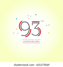 93rd anniversary logo design template