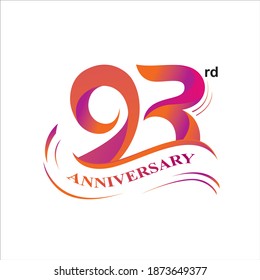 93rd anniversary logo vector design