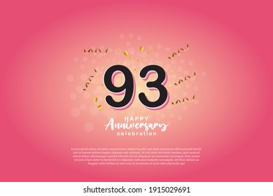 93th anniversary background with 3D number illustration