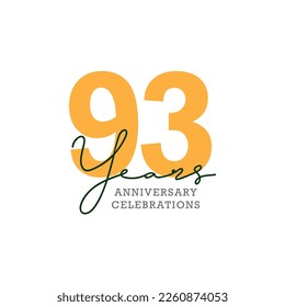 93th anniversary celebration logo design. Vector Eps10