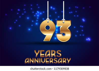 93th Anniversary gold numbers. background for anniversary