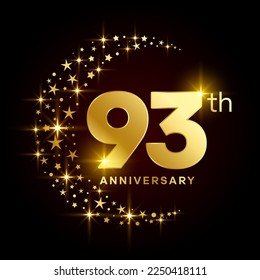 93th Anniversary Logo Design Concept for Birthday Celebration Event. Logo Vector Template