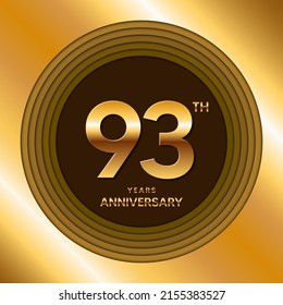 93th Anniversary logotype. Anniversary celebration template design for booklet, leaflet, magazine, brochure poster, banner, web, invitation or greeting card. Vector illustrations.